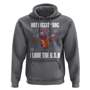 Funny Fourth Of July Hoodie Hot Diggity Dog I Love USA TS11 Charcoal Print Your Wear