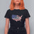 Fourth Of July T Shirt For Women I Love America USA Flag Map TS11 Black Print Your Wear