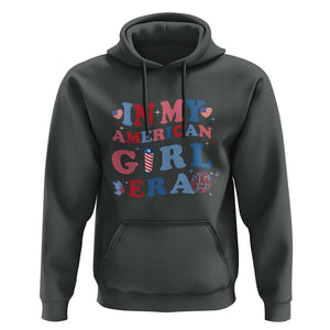 Fourth Of July Hoodie In My American Girl Era Red White Blue Independence Day Peace TS11 Dark Heather Print Your Wear