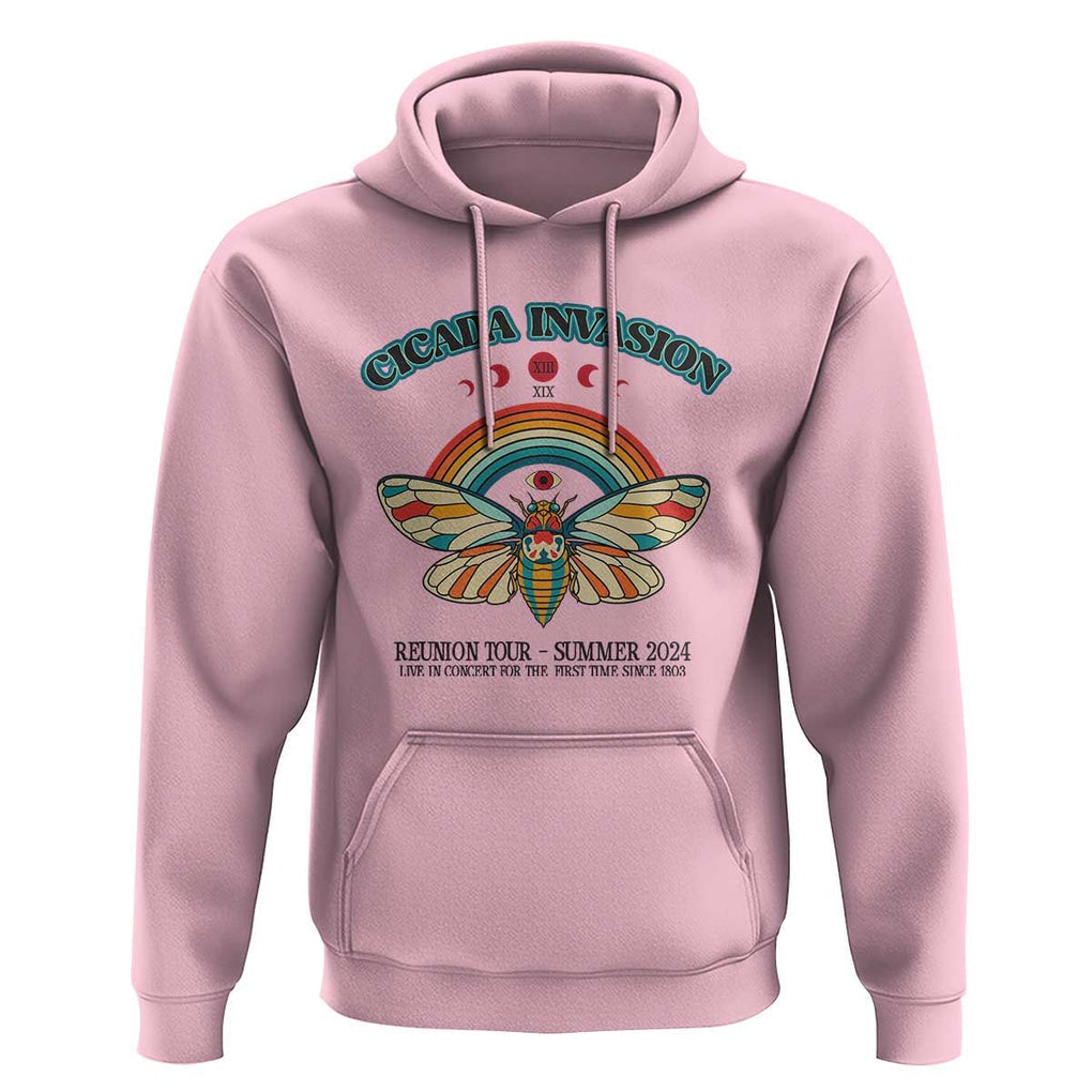 Cicada Invasion Reunion Tour Summer 2024 Hoodie Vintage Broods XIX & XIII Boho Style TS11 Light Pink Print Your Wear