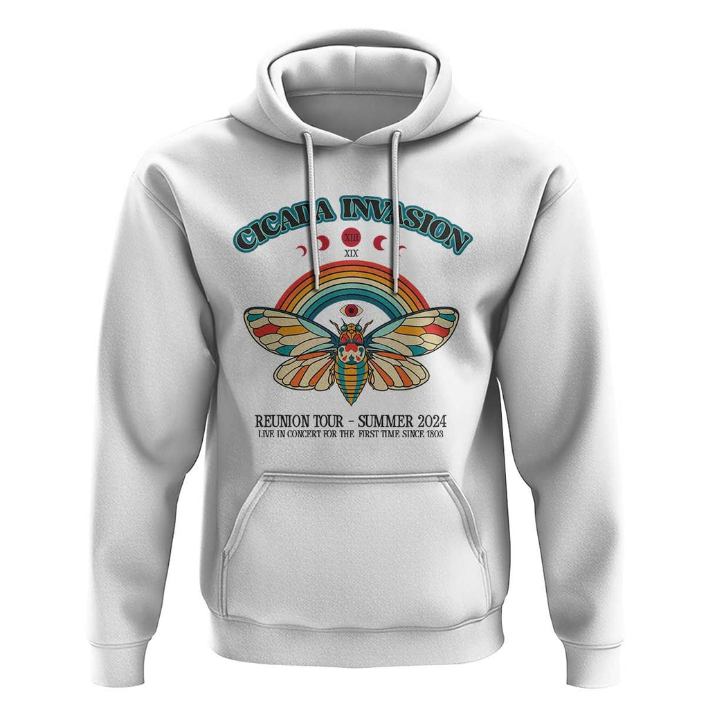 Cicada Invasion Reunion Tour Summer 2024 Hoodie Vintage Broods XIX & XIII Boho Style TS11 White Print Your Wear