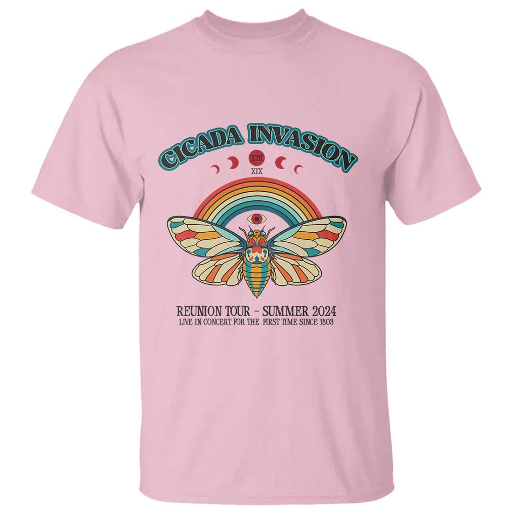 Cicada Invasion Reunion Tour Summer 2024 T Shirt Vintage Broods XIX & XIII Boho Style TS11 Light Pink Print Your Wear