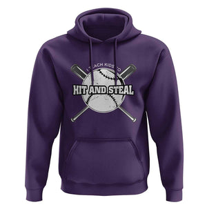 Baseball Dad Hoodie I Teach Kids To Hit And Steal Bat Ball Coach TS11 Purple Print Your Wear