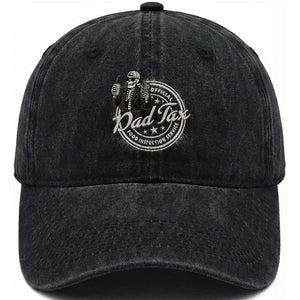 Funny Official Dad Tax Food Inspection Service Washed Cotton Baseball Cap Skeleton Fathers Day TS11 Print Your Wear
