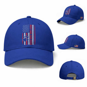 Funny Best Dog Dad Ever Baseball Cap Fathers Day Vintage American Flag Paw Prints TS11 Baseball Cap Universal Fit Royal Blue Print Your Wear