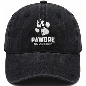 Funny Pawdre The Dog Father Washed Cotton Baseball Cap Fur Dad Fathers Day Vintage Paw Prints TS11 Print Your Wear