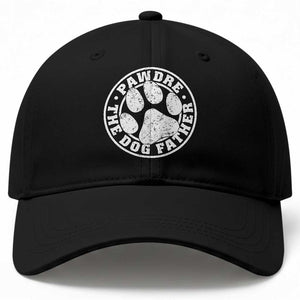 Funny Pawdre The Dog Father Baseball Cap Fur Dad Fathers Day Distressed Paw Prints TS11 Print Your Wear