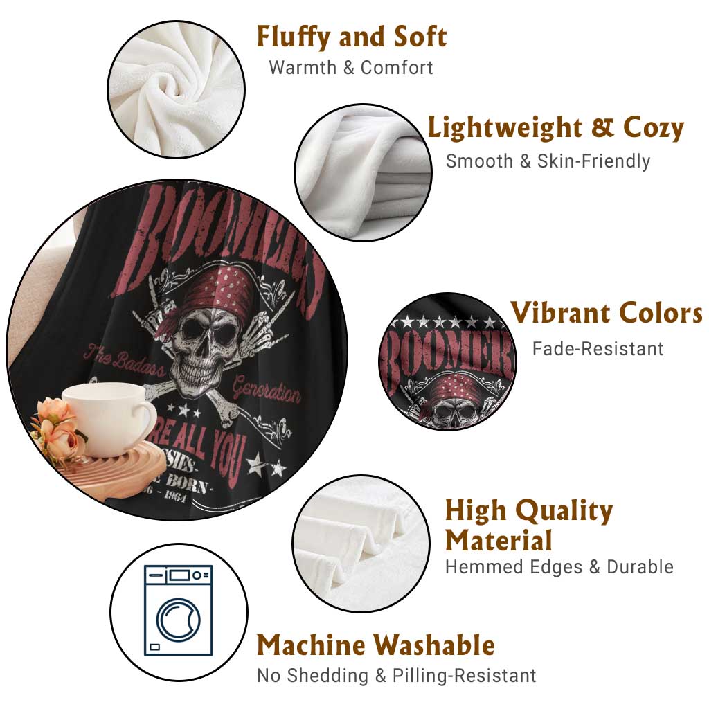 Boomers The Badass Generation Before All You Sissies Were Born Throw Blanket Baby Boomers Generation Skull TS11 Print Your Wear
