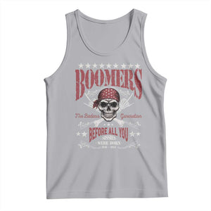 Boomers The Badass Generation Before All You Sissies Were Born Tank Top Baby Boomers Generation Skull TS11 Athletic Heather Print Your Wear