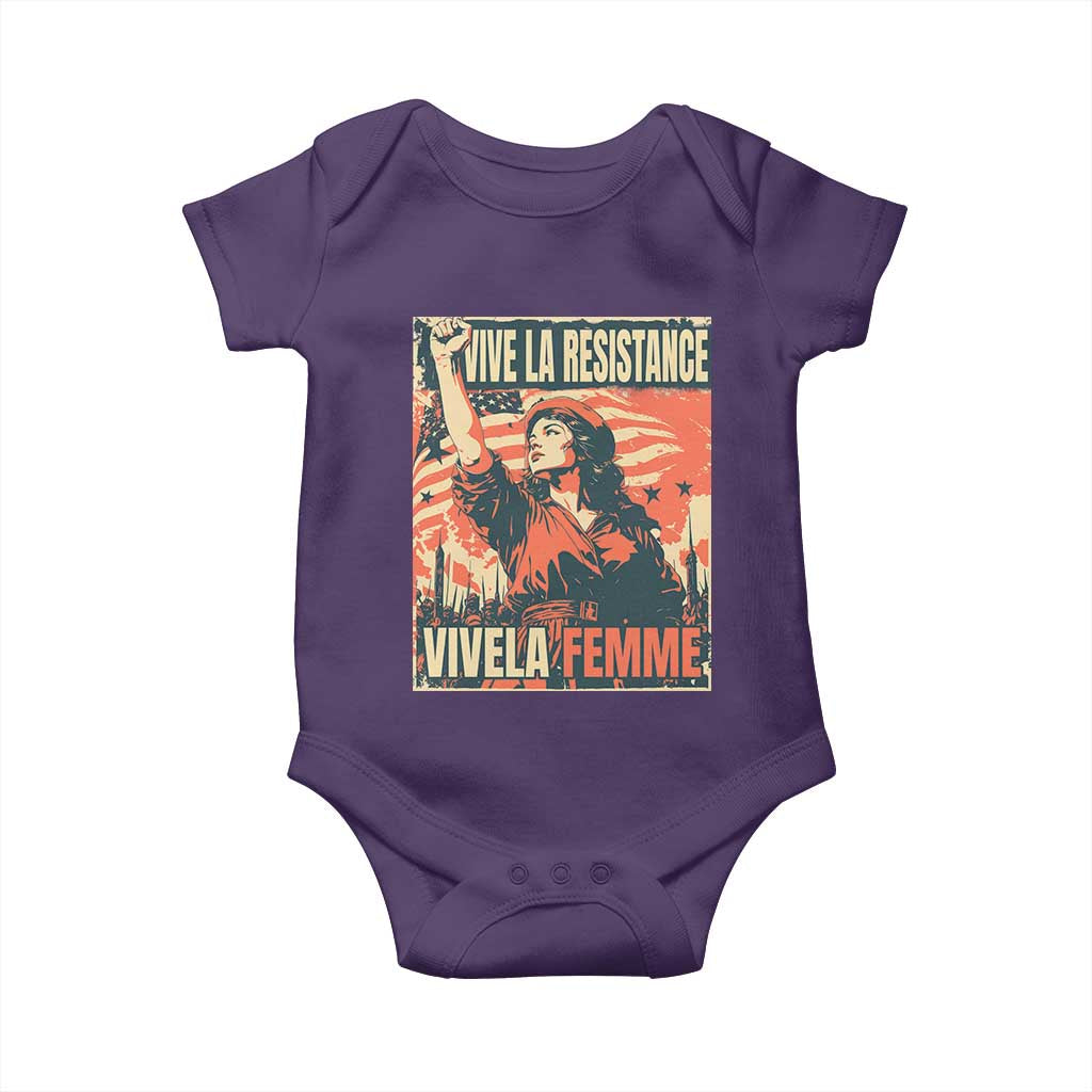Vive La Resistance Vivela Femme Baby Onesie Feminist Women's Right Political Sattire TS11 Purple Print Your Wear