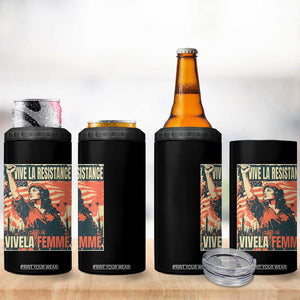 Vive La Resistance Vivela Femme 4 in 1 Can Cooler Tumbler Feminist Women's Right Political Sattire TS11 Print Your Wear