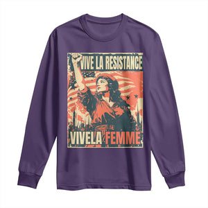 Vive La Resistance Vivela Femme Long Sleeve Shirt Feminist Women's Right Political Sattire TS11 Purple Print Your Wear