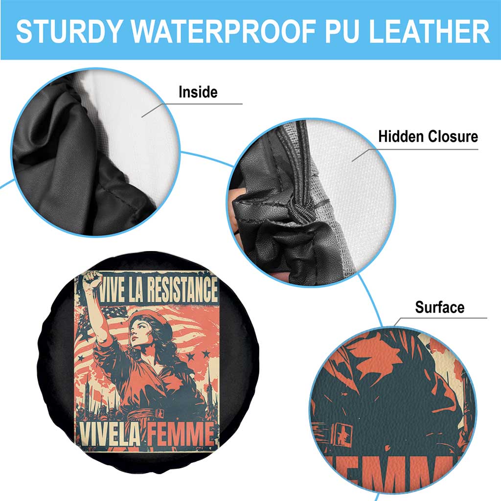 Vive La Resistance Vivela Femme Spare Tire Cover Feminist Women's Right Political Sattire TS11 Print Your Wear