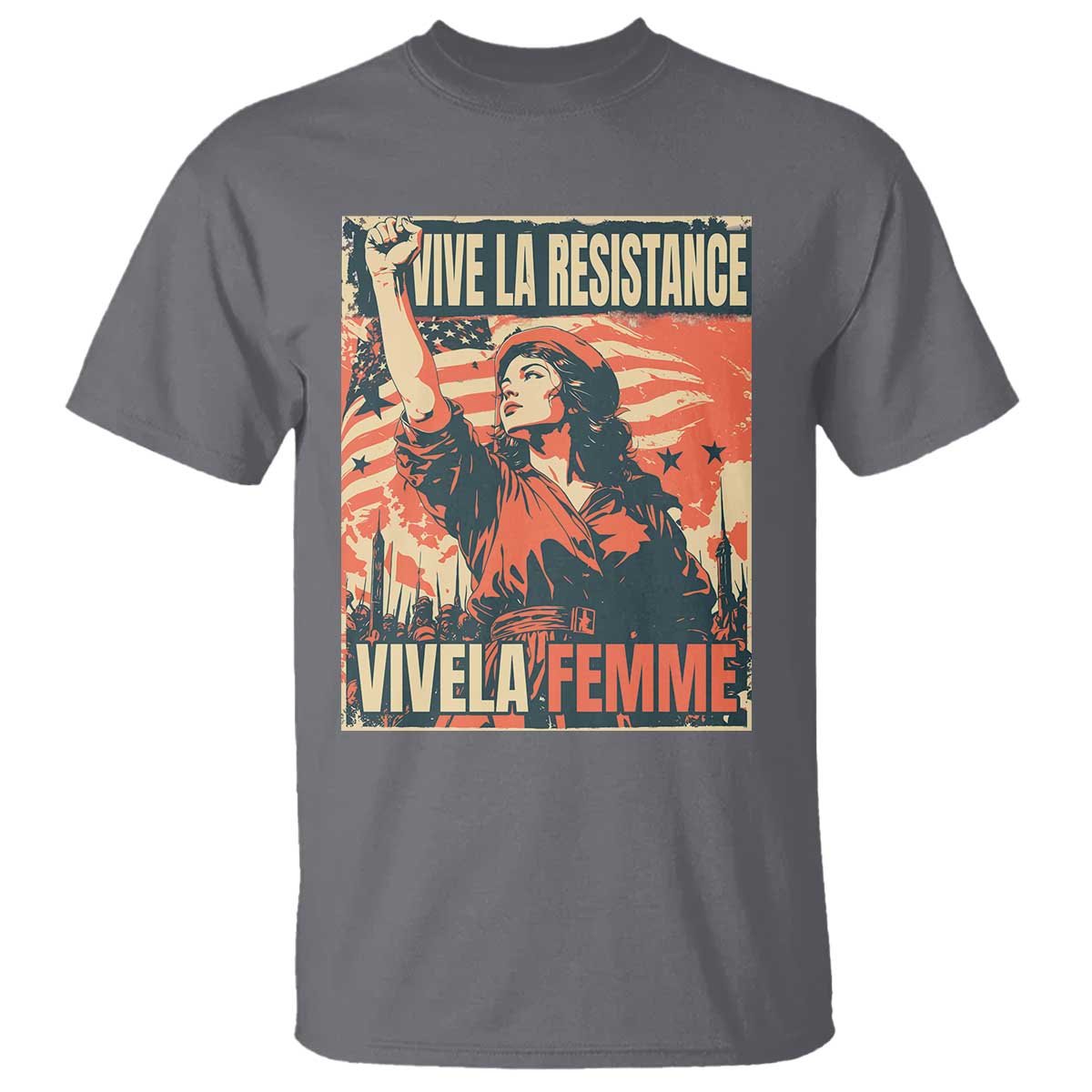 Vive La Resistance Vivela Femme T Shirt Feminist Women's Right Political Sattire TS11 Charcoal Print Your Wear