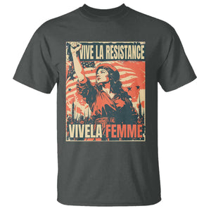 Vive La Resistance Vivela Femme T Shirt Feminist Women's Right Political Sattire TS11 Dark Heather Print Your Wear