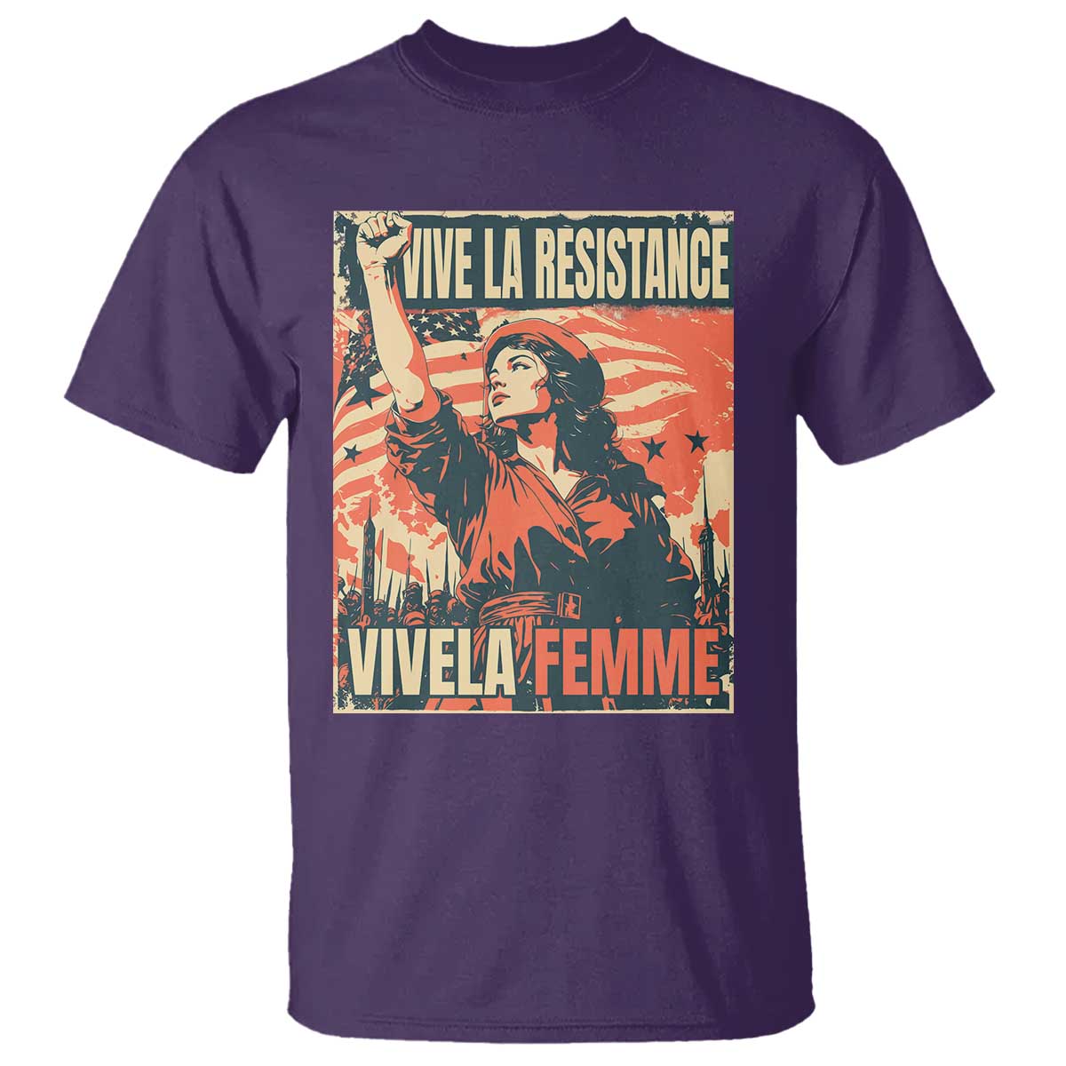 Vive La Resistance Vivela Femme T Shirt Feminist Women's Right Political Sattire TS11 Purple Print Your Wear