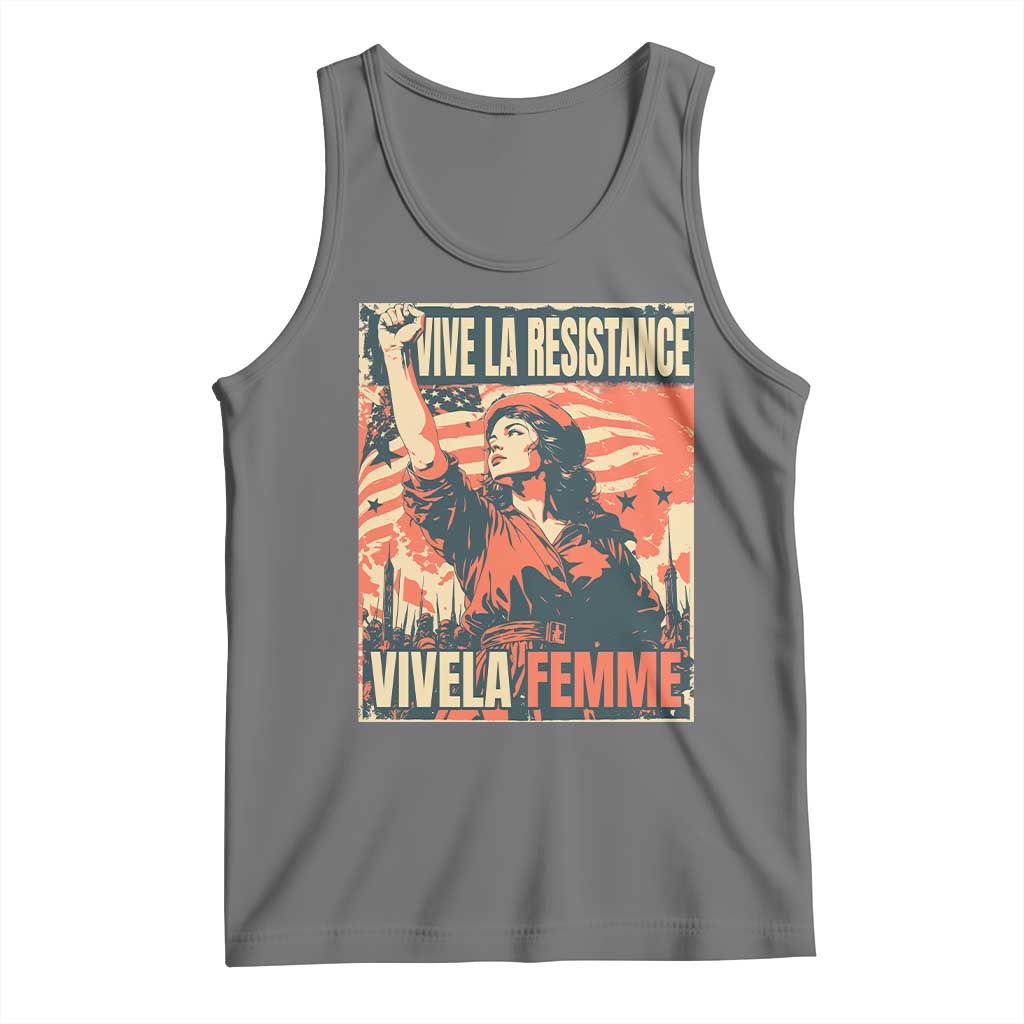 Vive La Resistance Vivela Femme Tank Top Feminist Women's Right Political Sattire TS11 Black Heather Print Your Wear