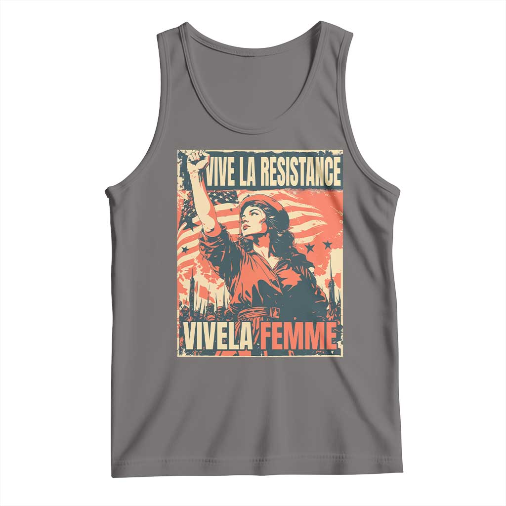 Vive La Resistance Vivela Femme Tank Top Feminist Women's Right Political Sattire TS11 Deep Heather Print Your Wear