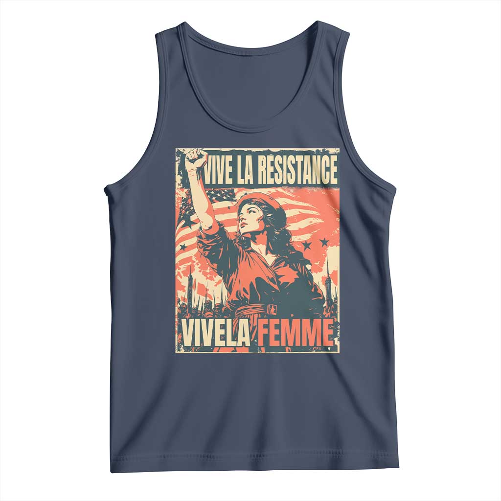 Vive La Resistance Vivela Femme Tank Top Feminist Women's Right Political Sattire TS11 Navy Print Your Wear
