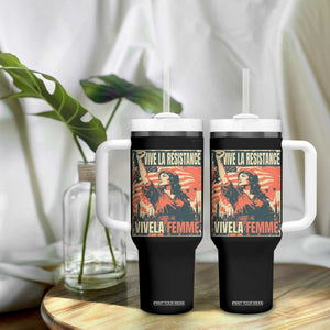Vive La Resistance Vivela Femme Tumbler With Handle Feminist Women's Right Political Sattire TS11 Print Your Wear
