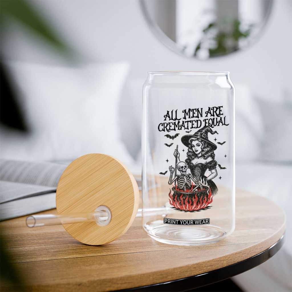 Witch All Men Are Cremated Equal Glass Can Feminist Halloween TS11 Print Your Wear