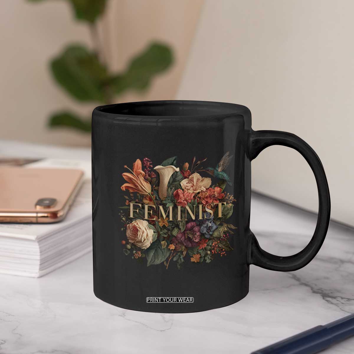 Pro Feminist Women's Rights Vintage Retro Flower Coffee Mug TS11 Print Your Wear