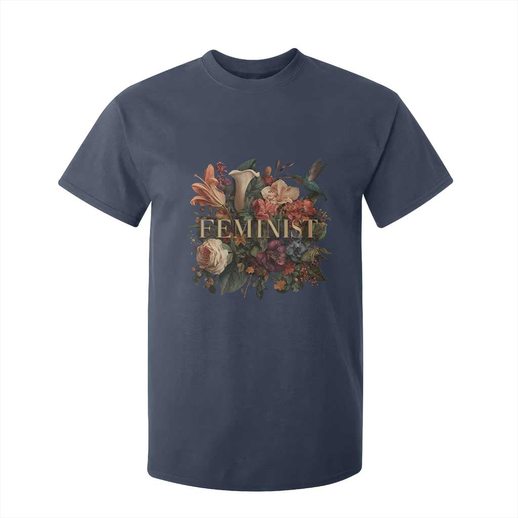 Pro Feminist Women's Rights Vintage Retro Flower T Shirt For Kid TS11 Navy Print Your Wear