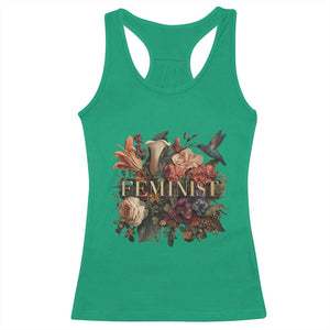 Pro Feminist Women's Rights Vintage Retro Flower Racerback Tank Top TS11 Irish Green Print Your Wear