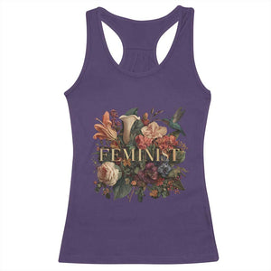 Pro Feminist Women's Rights Vintage Retro Flower Racerback Tank Top TS11 Purple Print Your Wear