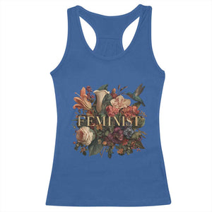 Pro Feminist Women's Rights Vintage Retro Flower Racerback Tank Top TS11 Royal Blue Print Your Wear