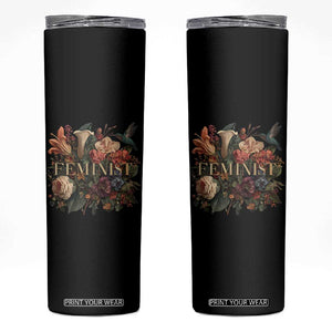 Pro Feminist Women's Rights Vintage Retro Flower Skinny Tumbler TS11 Black Print Your Wear