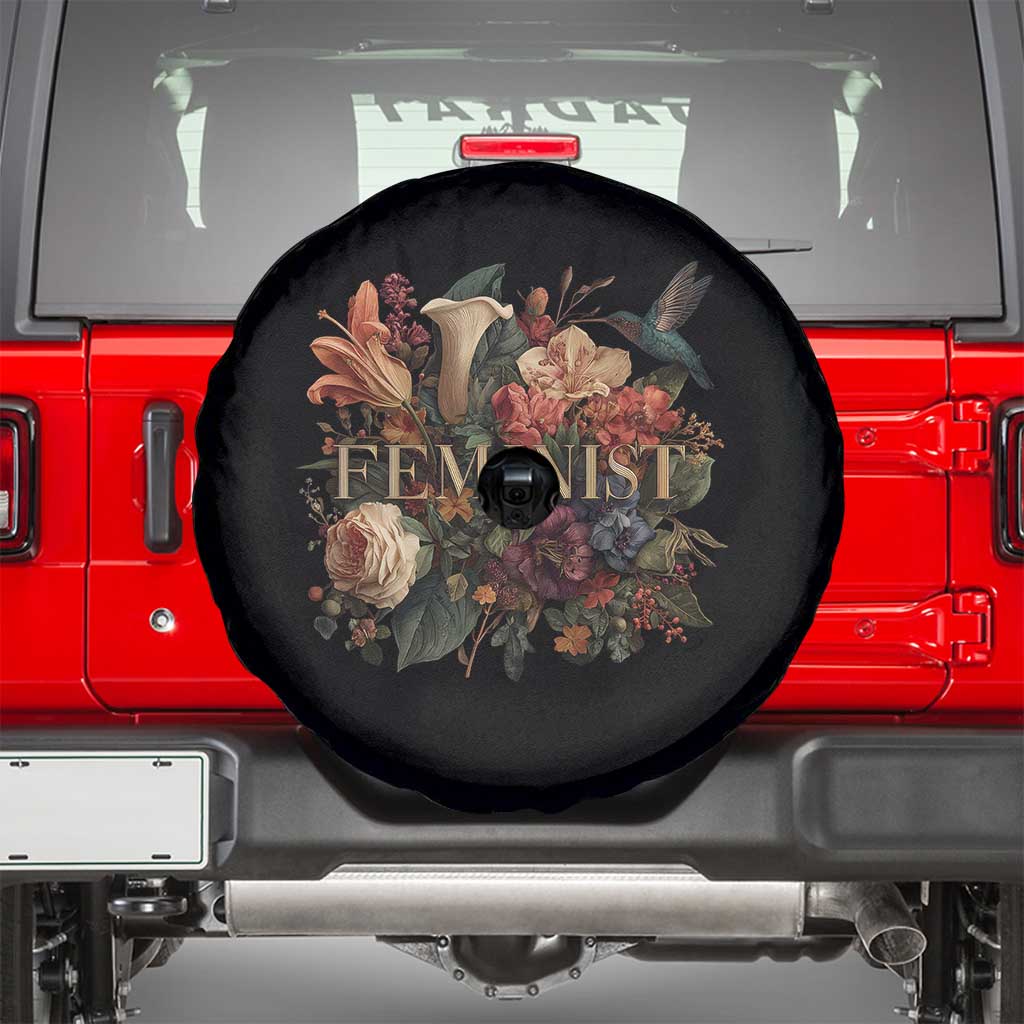 Pro Feminist Women's Rights Vintage Retro Flower Spare Tire Cover TS11 Black Print Your Wear