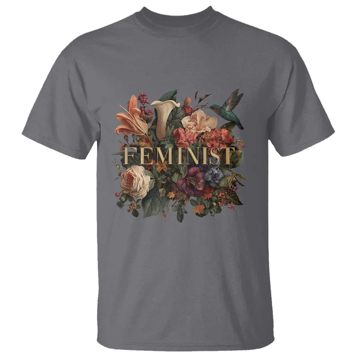 Pro Feminist Women's Rights Vintage Retro Flower T Shirt TS11 Charcoal Print Your Wear