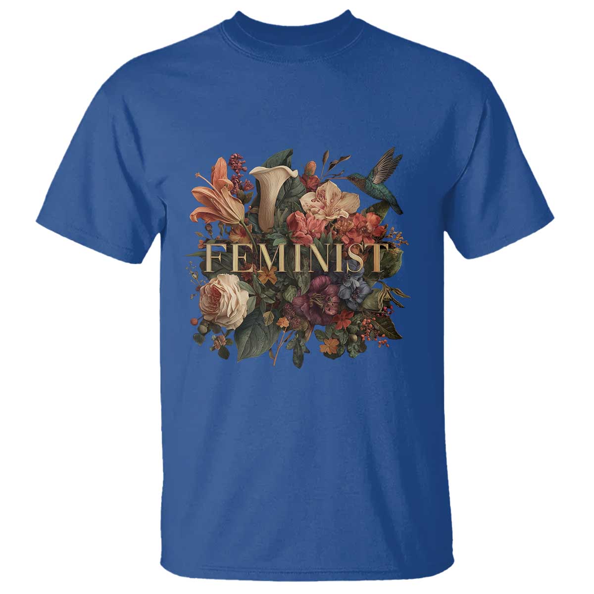 Pro Feminist Women's Rights Vintage Retro Flower T Shirt TS11 Royal Blue Print Your Wear