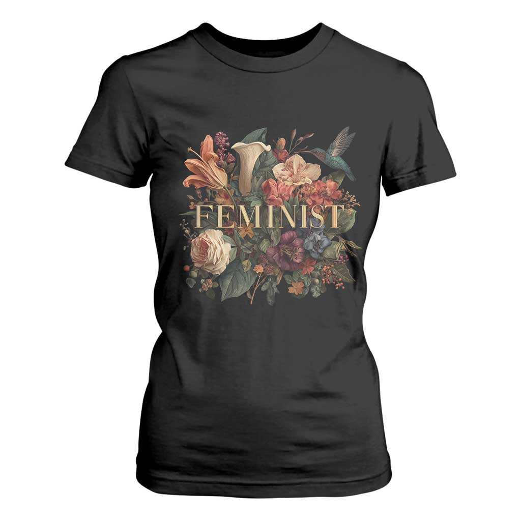 Pro Feminist Women's Rights Vintage Retro Flower T Shirt For Women TS11 Black Print Your Wear