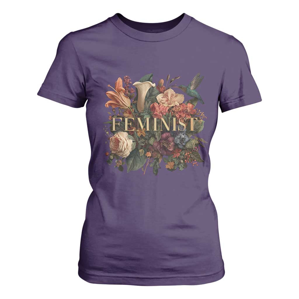 Pro Feminist Women's Rights Vintage Retro Flower T Shirt For Women TS11 Purple Print Your Wear