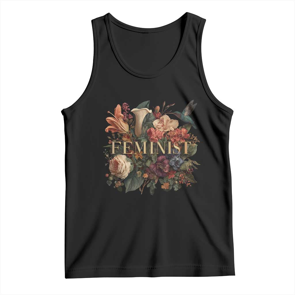Pro Feminist Women's Rights Vintage Retro Flower Tank Top TS11 Black Print Your Wear
