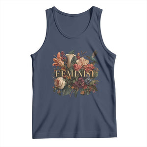 Pro Feminist Women's Rights Vintage Retro Flower Tank Top TS11 Navy Print Your Wear