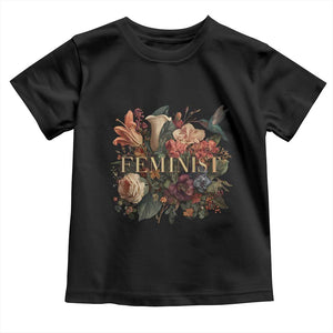 Pro Feminist Women's Rights Vintage Retro Flower Toddler T Shirt TS11 Black Print Your Wear