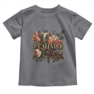 Pro Feminist Women's Rights Vintage Retro Flower Toddler T Shirt TS11 Charcoal Print Your Wear