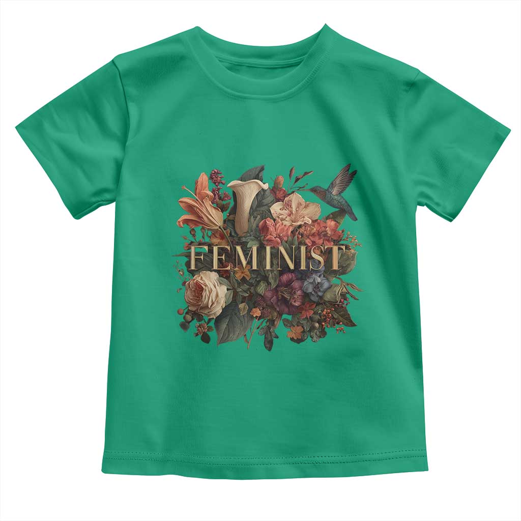 Pro Feminist Women's Rights Vintage Retro Flower Toddler T Shirt TS11 Irish Green Print Your Wear