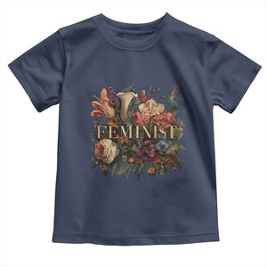 Pro Feminist Women's Rights Vintage Retro Flower Toddler T Shirt TS11 Navy Print Your Wear