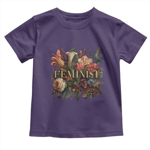 Pro Feminist Women's Rights Vintage Retro Flower Toddler T Shirt TS11 Purple Print Your Wear