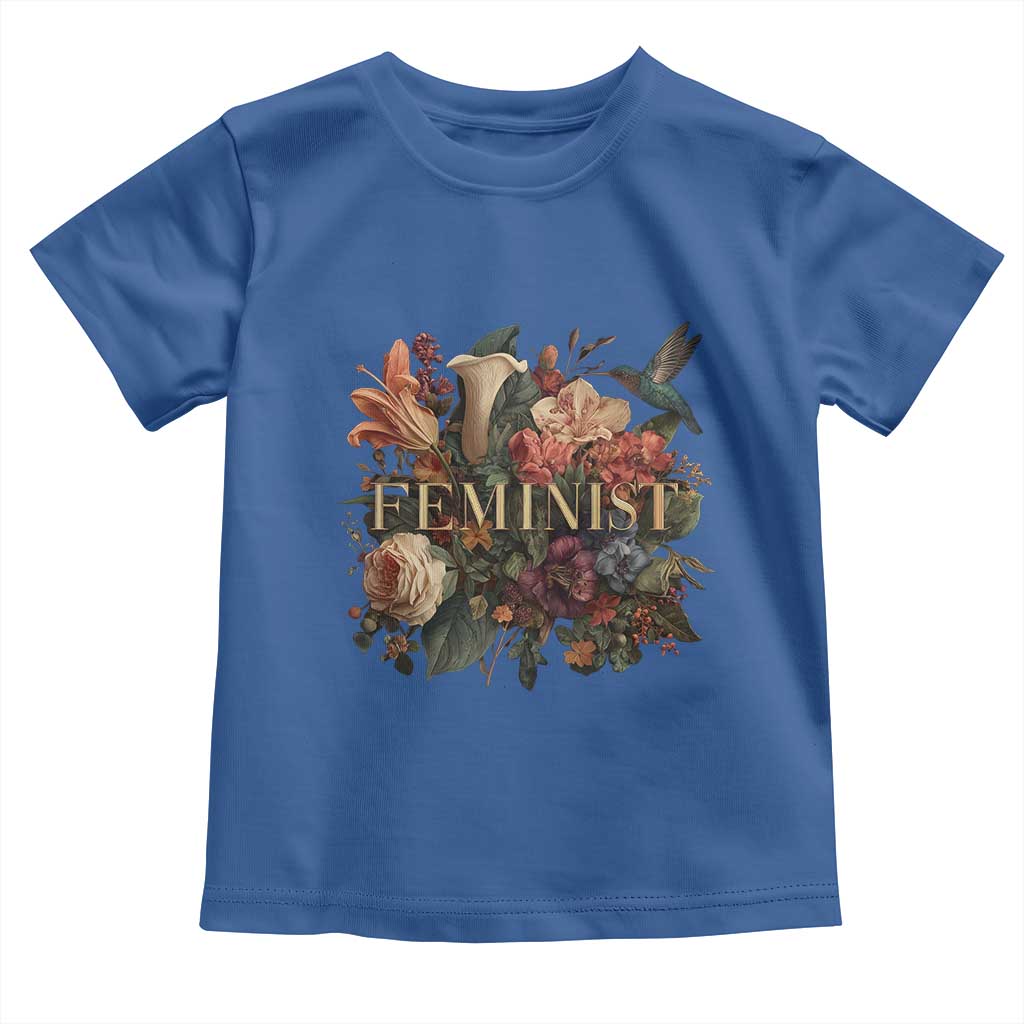Pro Feminist Women's Rights Vintage Retro Flower Toddler T Shirt TS11 Royal Blue Print Your Wear