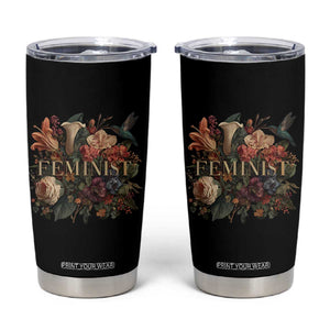 Pro Feminist Women's Rights Vintage Retro Flower Tumbler Cup TS11 Black Print Your Wear