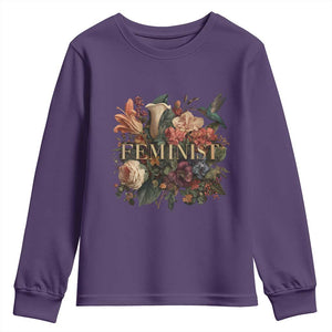 Pro Feminist Women's Rights Vintage Retro Flower Youth Sweatshirt TS11 Purple Print Your Wear