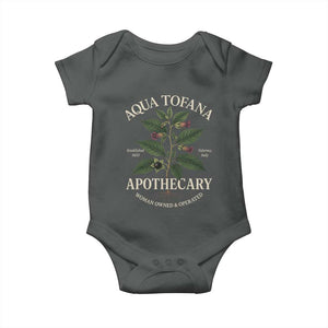 Aqua Tofana Apothecary Baby Onesie Feminist Woman Owned And Operated TS11 Dark Heather Print Your Wear