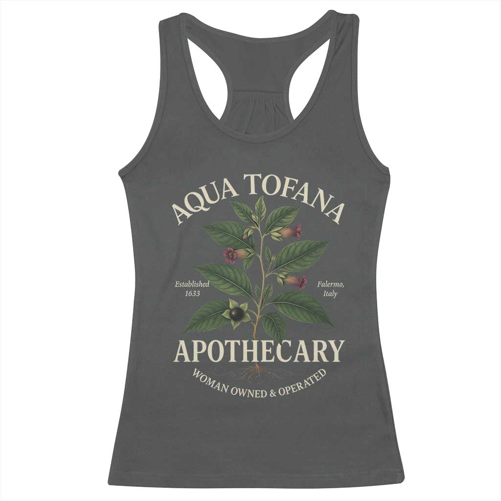 Aqua Tofana Apothecary Racerback Tank Top Feminist Woman Owned And Operated TS11 Dark Heather Print Your Wear