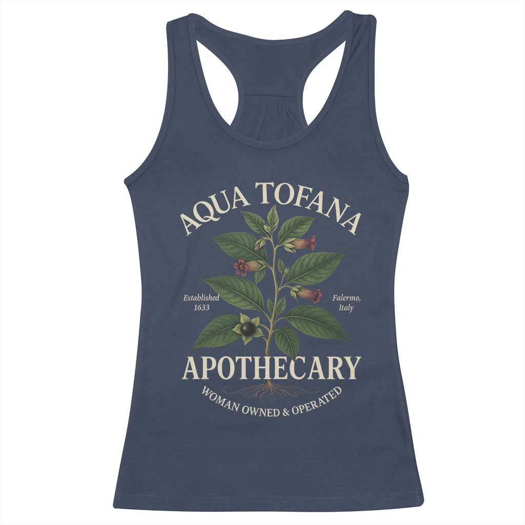 Aqua Tofana Apothecary Racerback Tank Top Feminist Woman Owned And Operated TS11 Navy Print Your Wear