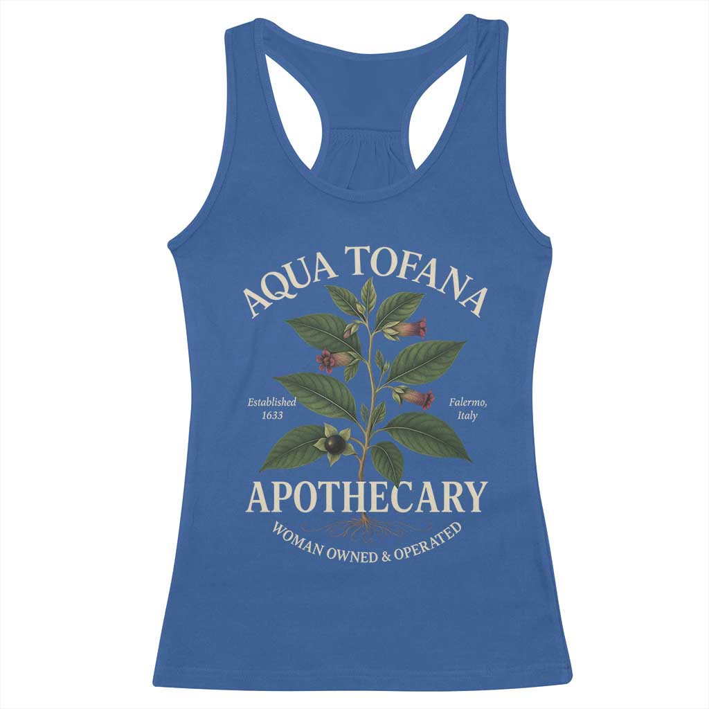 Aqua Tofana Apothecary Racerback Tank Top Feminist Woman Owned And Operated TS11 Royal Blue Print Your Wear